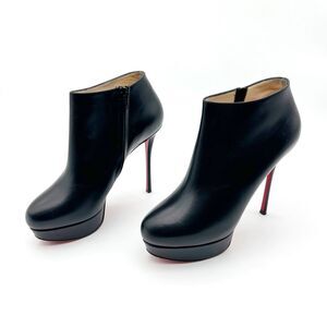 CHRISTIAN LOUBOUTIN Dirdibootie Leather Ankle Boot Size 39.5 US 9 Platform Dirdi